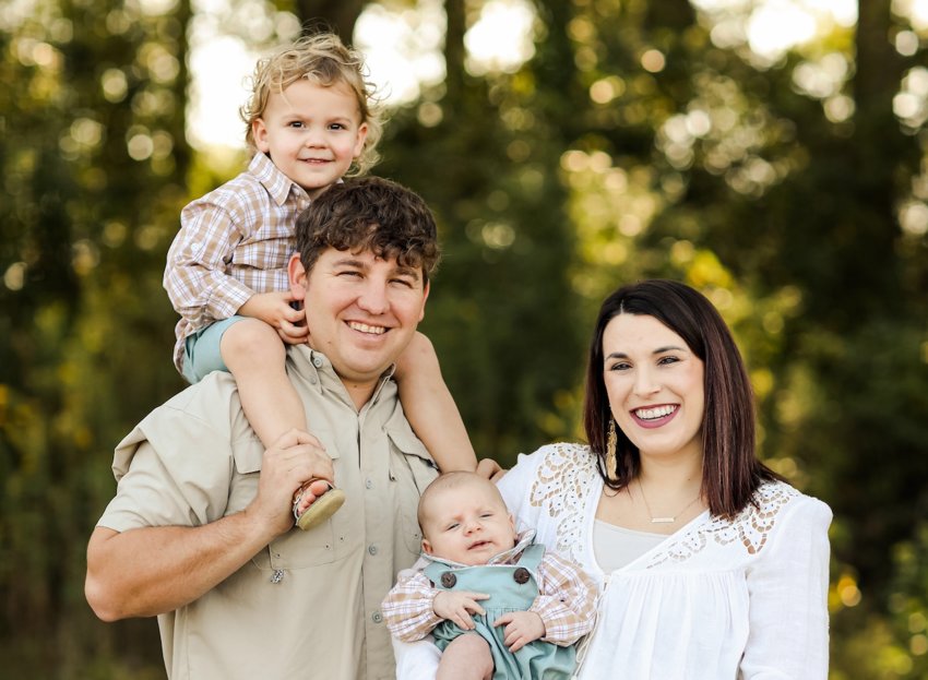 Lauren Barnett with husband Zach and children Hollan Kemp and Layton Barnett
